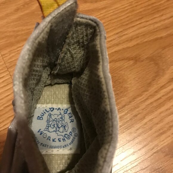 Build-A-Bear Workshop Baby Booties Gray Silver Satin Shoes With Bow BAB - Picture 4 of 6